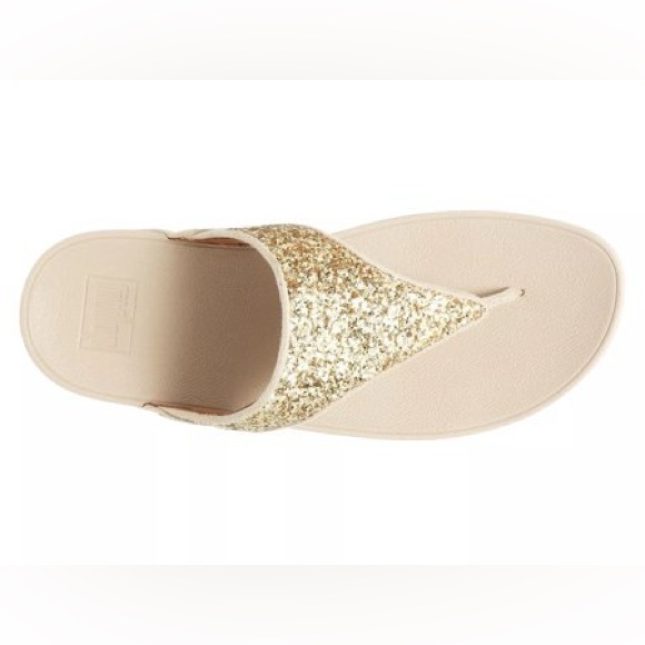 FITFLOP SHIMMA GLITTER TOE POST SANDALS GOLD METALLIC 8 - Picture 6 of 12